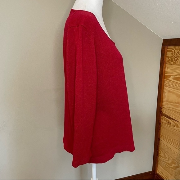 Ann Taylor Loft Red Scoop Neck Sweater Extra Large - Picture 2 of 8